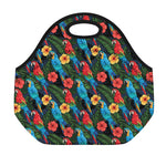 Macaw Parrot Pattern Print Neoprene Lunch Bag