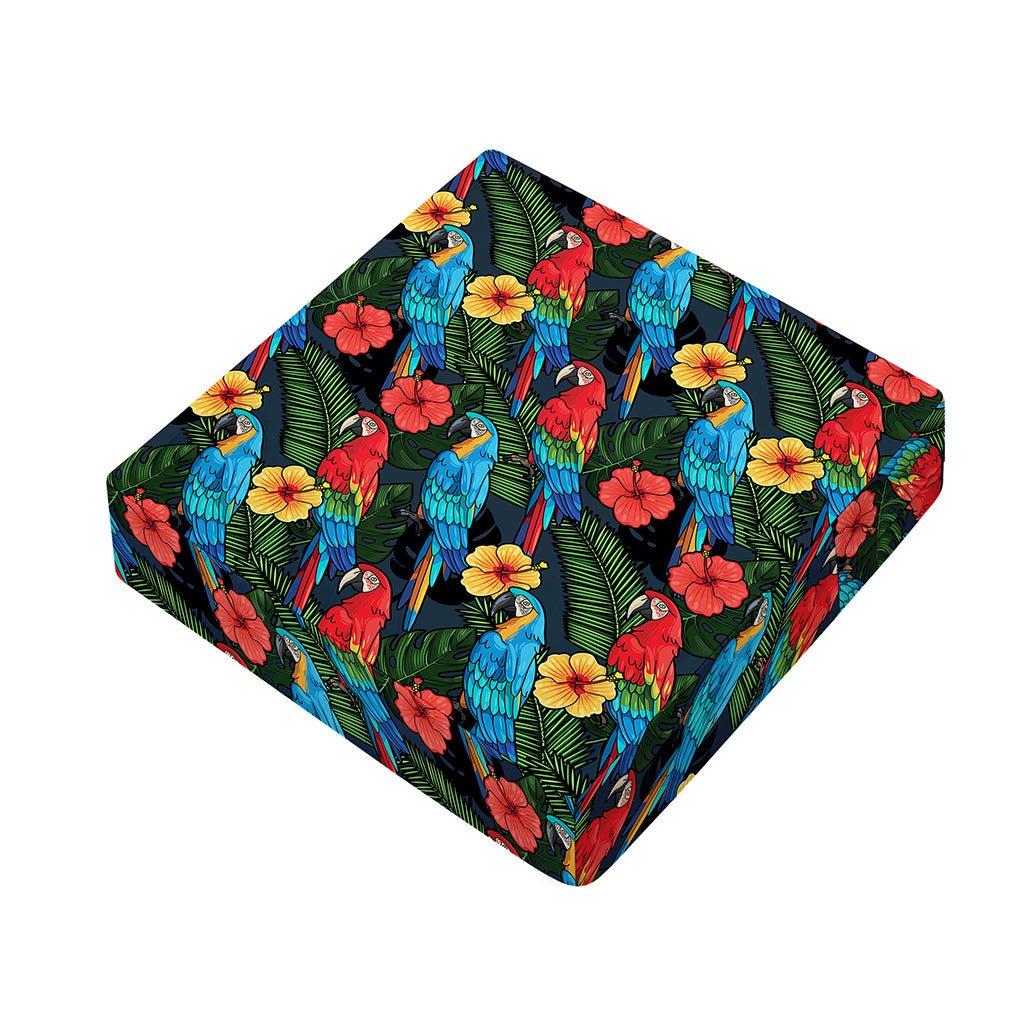 Macaw Parrot Pattern Print Outdoor Seat Cushion Cover
