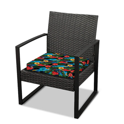 Macaw Parrot Pattern Print Outdoor Seat Cushion Cover