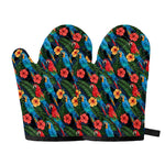 Macaw Parrot Pattern Print Oven Mitts