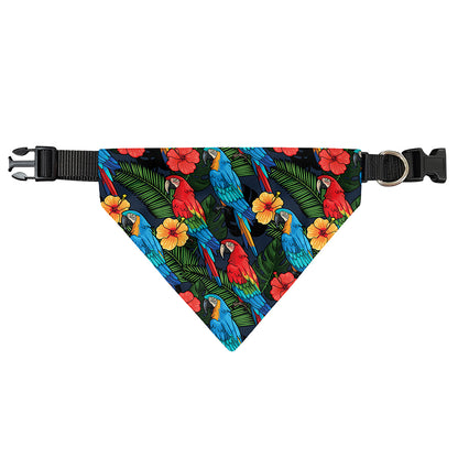 Macaw Parrot Pattern Print Over The Collar Dog Bandana