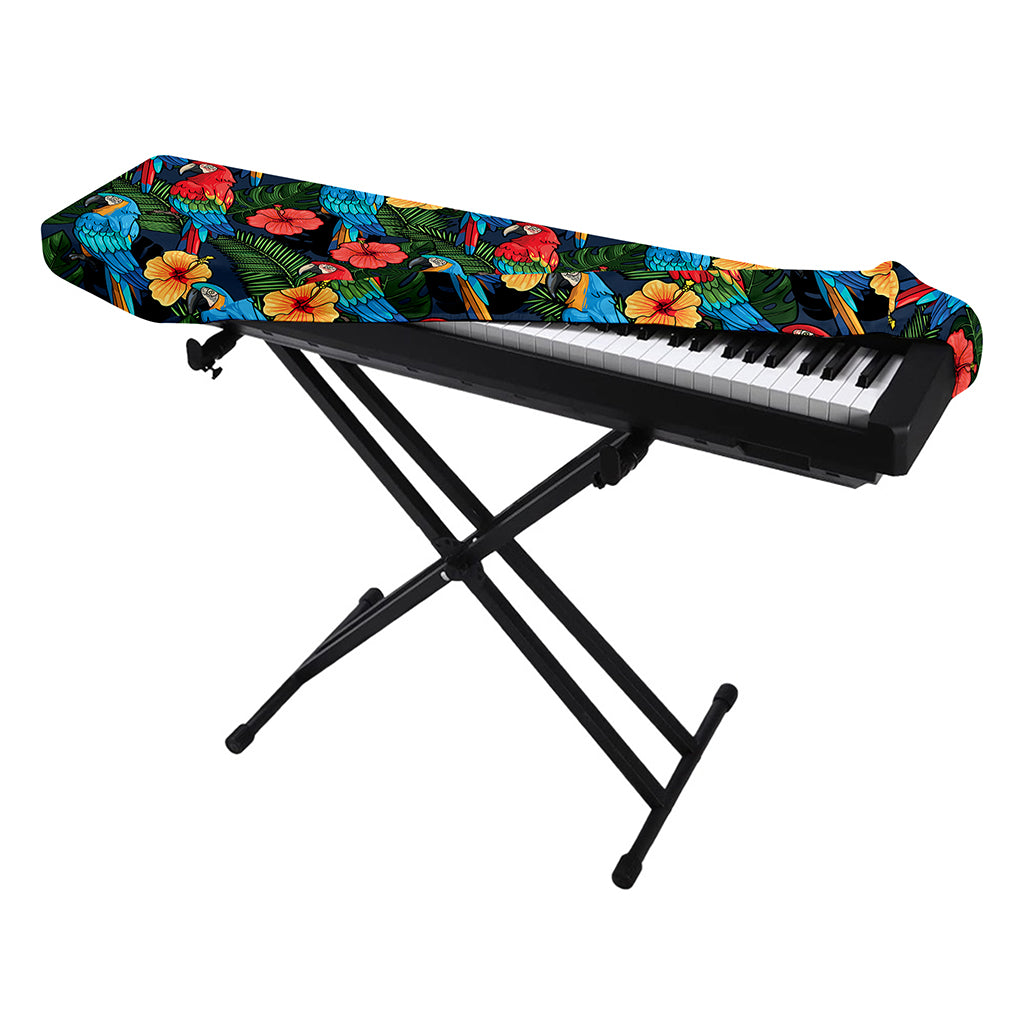 Macaw Parrot Pattern Print Piano Keyboard Cover