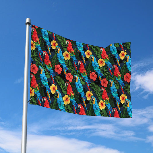 Macaw Parrot Pattern Print Polyester Flag