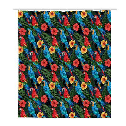 Macaw Parrot Pattern Print Polyester Shower Curtain