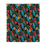 Macaw Parrot Pattern Print Polyester Shower Curtain