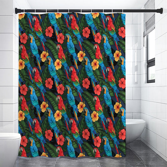 Macaw Parrot Pattern Print Premium Shower Curtain