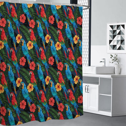 Macaw Parrot Pattern Print Premium Shower Curtain