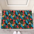 Macaw Parrot Pattern Print Rubber Doormat