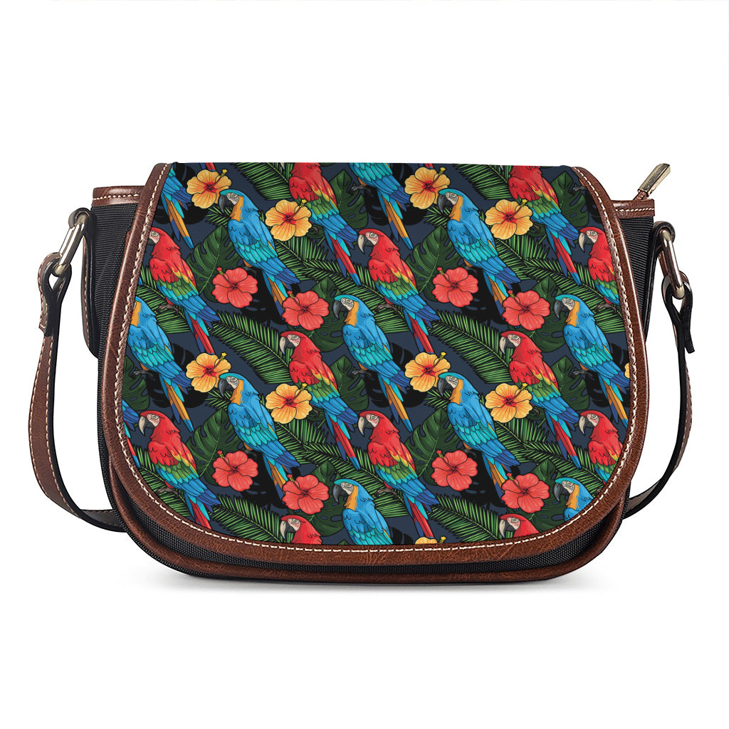 Macaw Parrot Pattern Print Saddle Bag