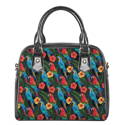 Macaw Parrot Pattern Print Shoulder Handbag