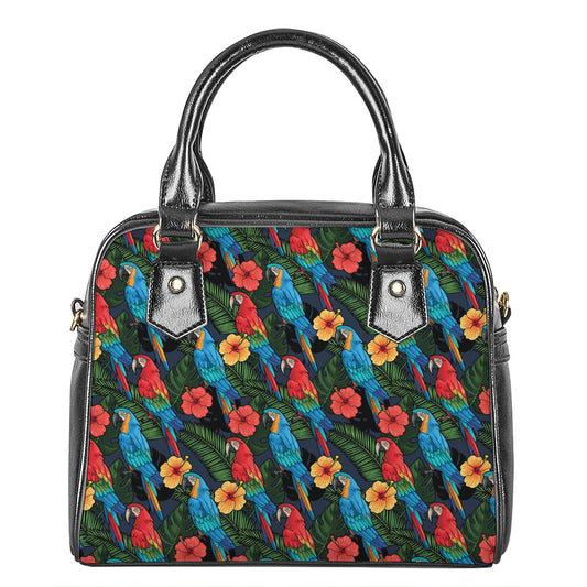 Macaw Parrot Pattern Print Shoulder Handbag
