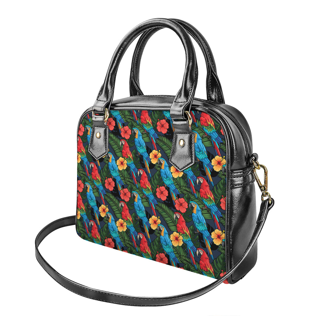 Macaw Parrot Pattern Print Shoulder Handbag