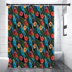 Macaw Parrot Pattern Print Shower Curtain