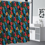Macaw Parrot Pattern Print Shower Curtain