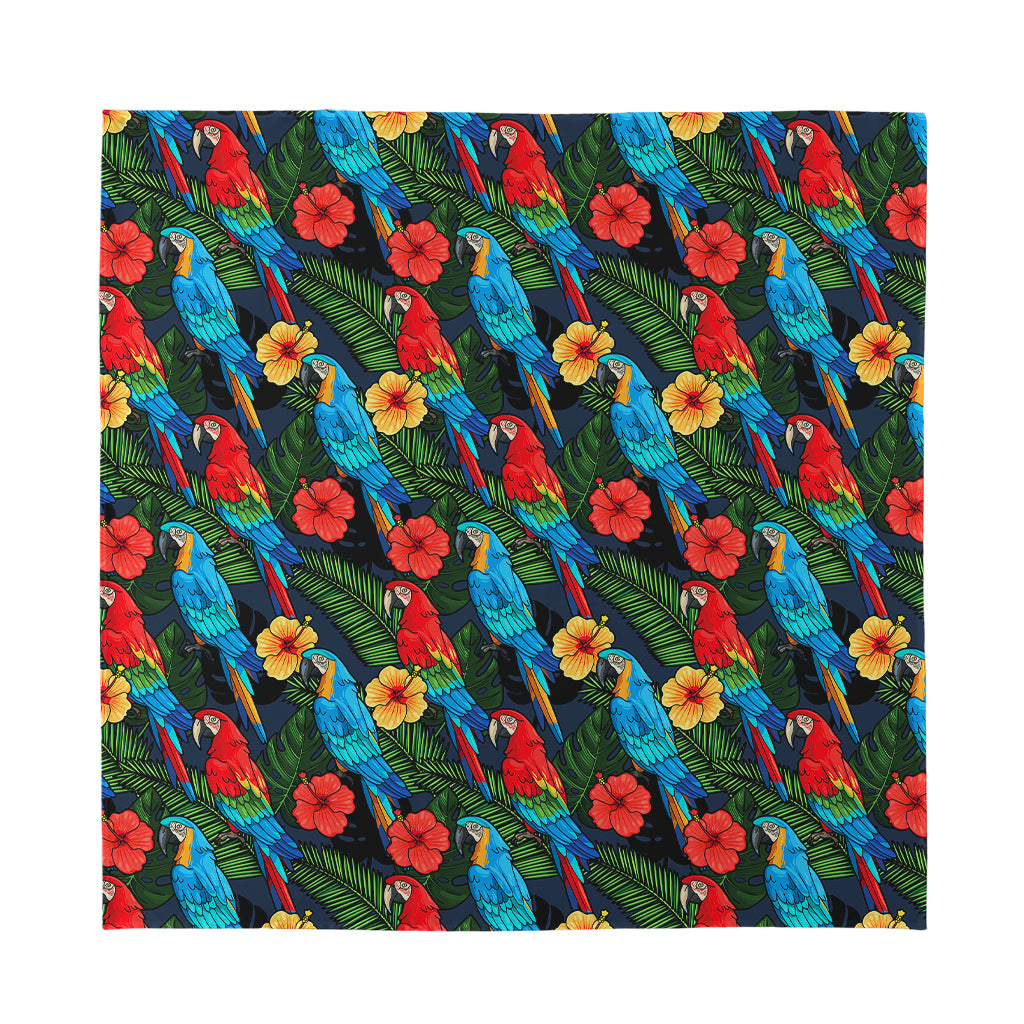 Macaw Parrot Pattern Print Silk Bandana