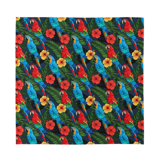 Macaw Parrot Pattern Print Silk Bandana