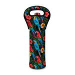 Macaw Parrot Pattern Print Single Neoprene Wine Tote