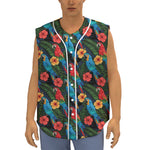 Macaw Parrot Pattern Print Sleeveless Baseball Jersey