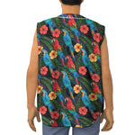 Macaw Parrot Pattern Print Sleeveless Baseball Jersey
