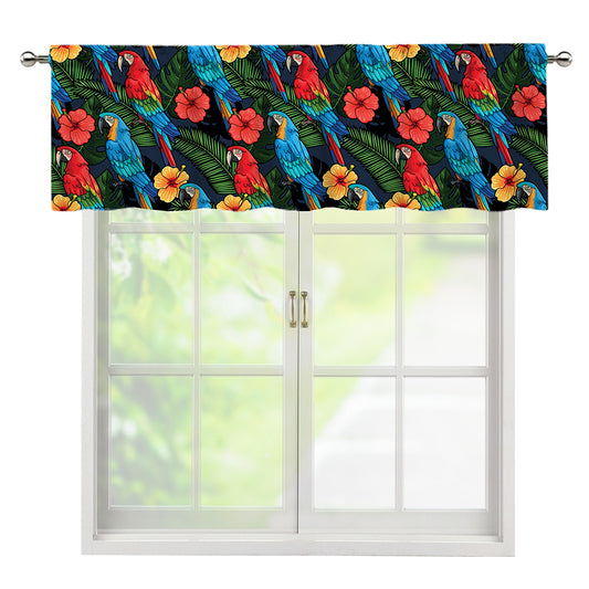 Macaw Parrot Pattern Print Window Valance
