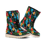 Macaw Parrot Pattern Print Winter Boots
