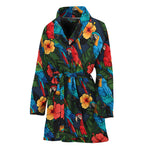 Macaw Parrot Pattern Print Women's Bathrobe