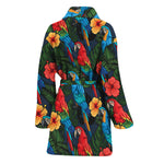 Macaw Parrot Pattern Print Women's Bathrobe