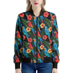Macaw Parrot Pattern Print Women's Bomber Jacket