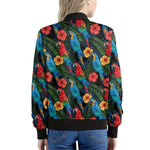 Macaw Parrot Pattern Print Women's Bomber Jacket