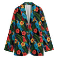 Macaw Parrot Pattern Print Women's Cotton Blazer