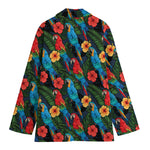 Macaw Parrot Pattern Print Women's Cotton Blazer