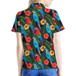 Macaw Parrot Pattern Print Women's Polo Shirt
