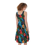 Macaw Parrot Pattern Print Women's Sleeveless Dress