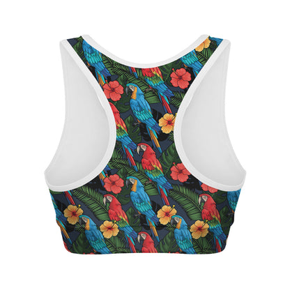 Macaw Parrot Pattern Print Women's Sports Bra