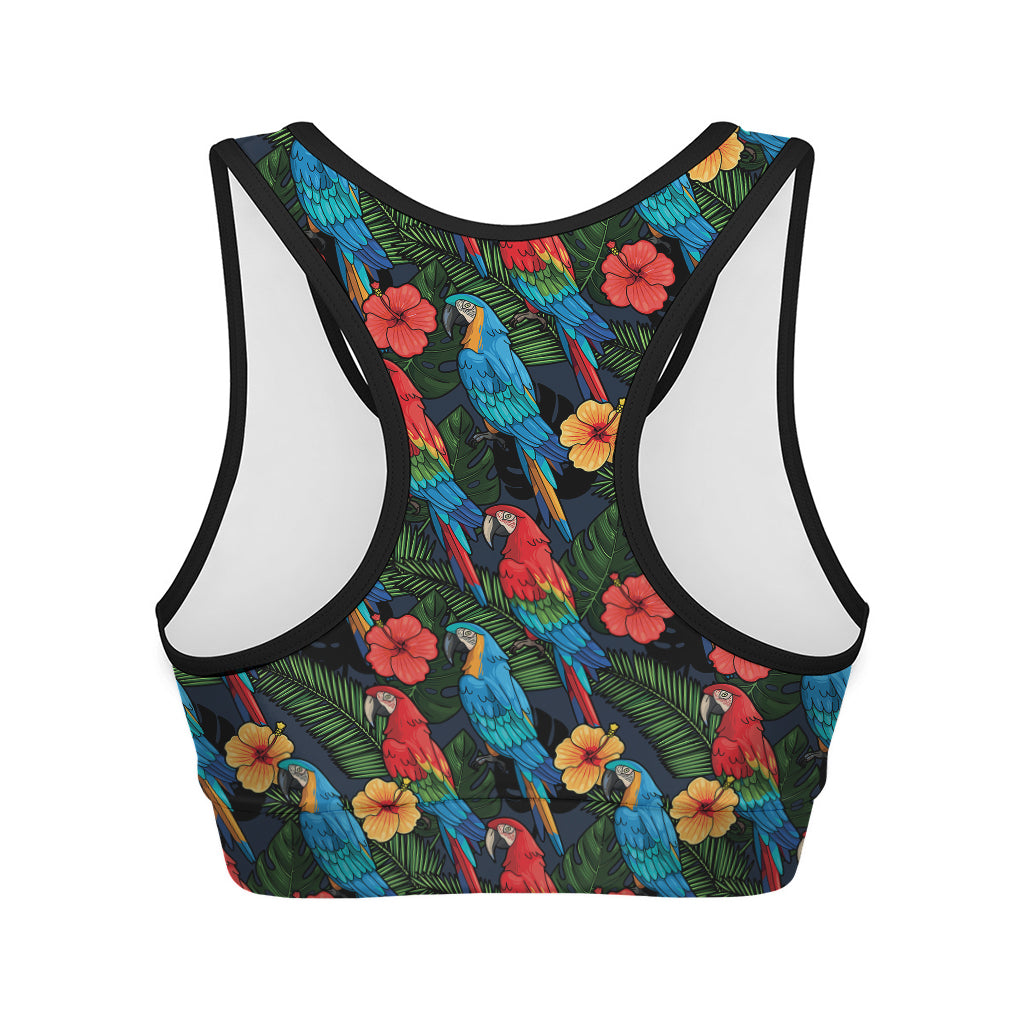 Macaw Parrot Pattern Print Women's Sports Bra