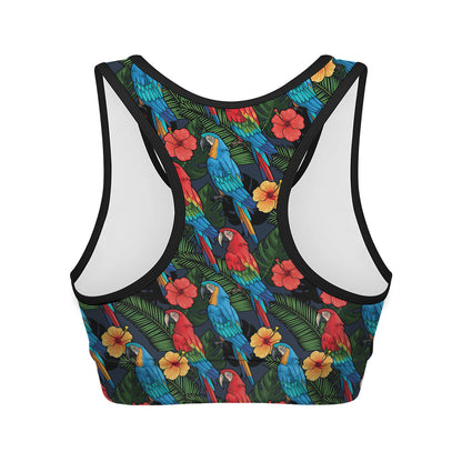 Macaw Parrot Pattern Print Women's Sports Bra