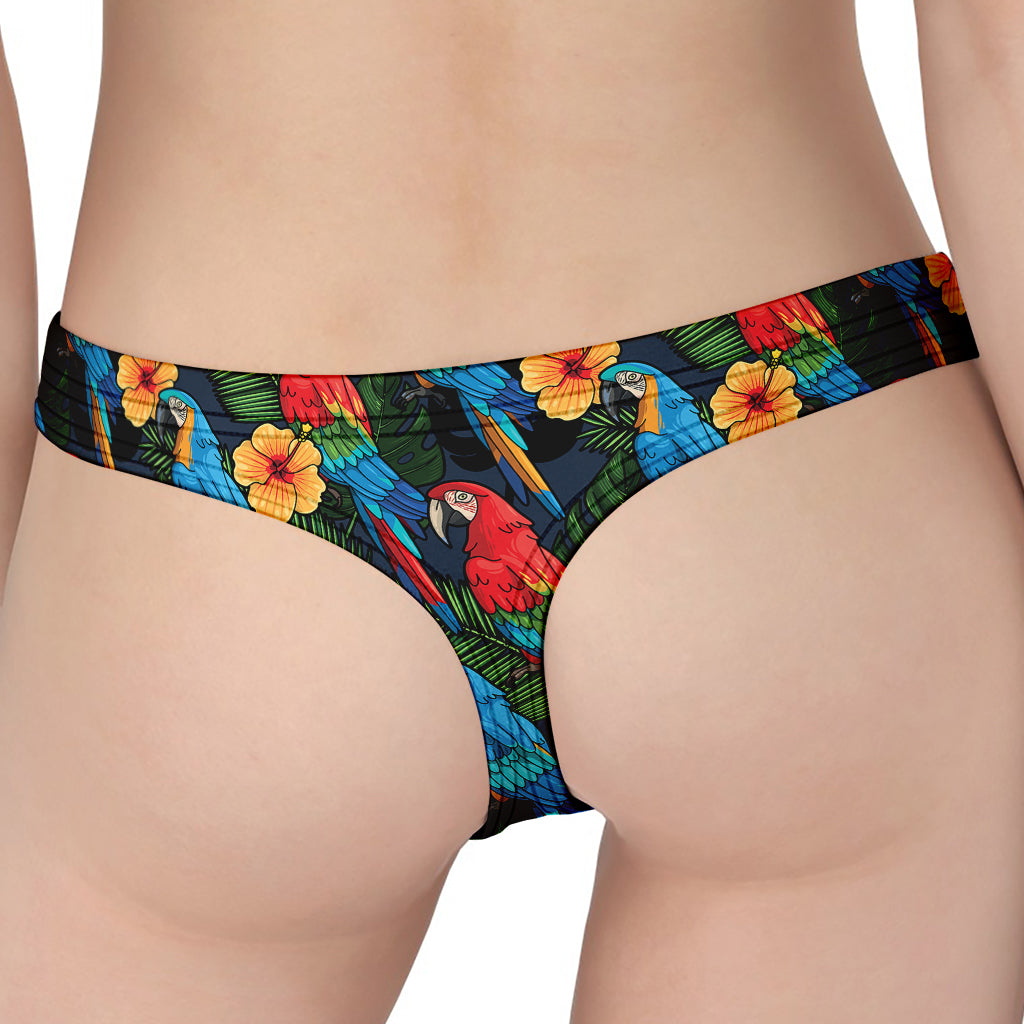 Macaw Parrot Pattern Print Women's Thong