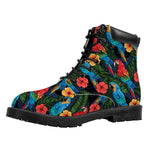 Macaw Parrot Pattern Print Work Boots