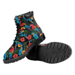 Macaw Parrot Pattern Print Work Boots