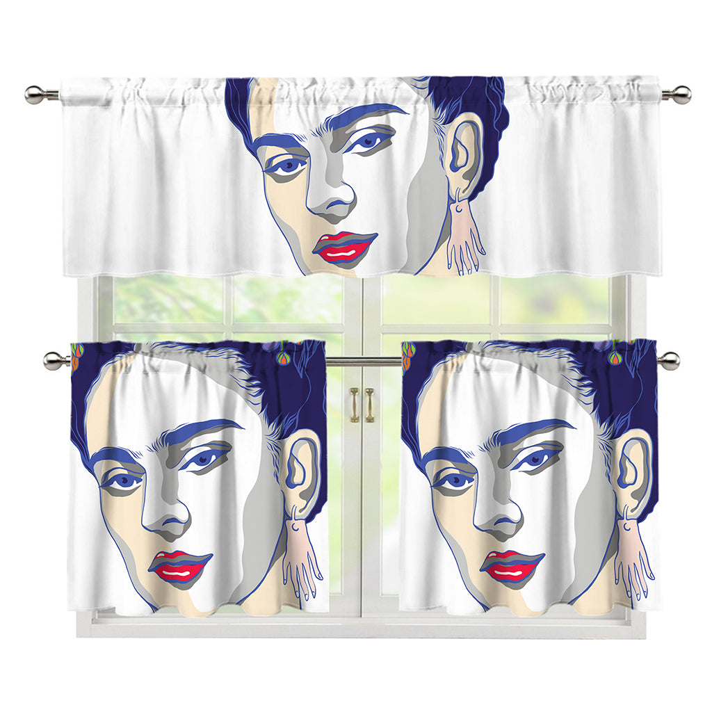 Magdalena Carmen Frida Kahlo Print 3 Piece Kitchen Curtains