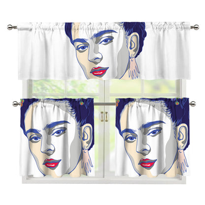 Magdalena Carmen Frida Kahlo Print 3 Piece Kitchen Curtains