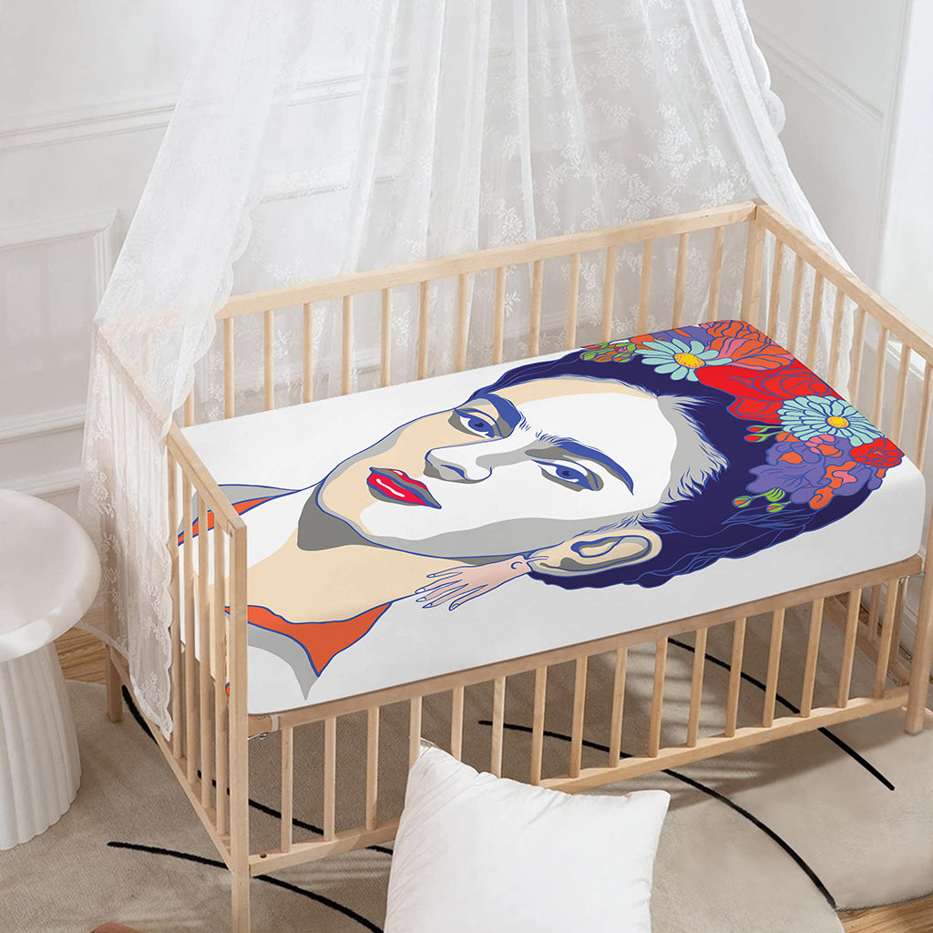 Magdalena Carmen Frida Kahlo Print Baby Crib Sheet