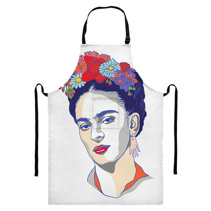 Magdalena Carmen Frida Kahlo Print Bib Apron With Pocket
