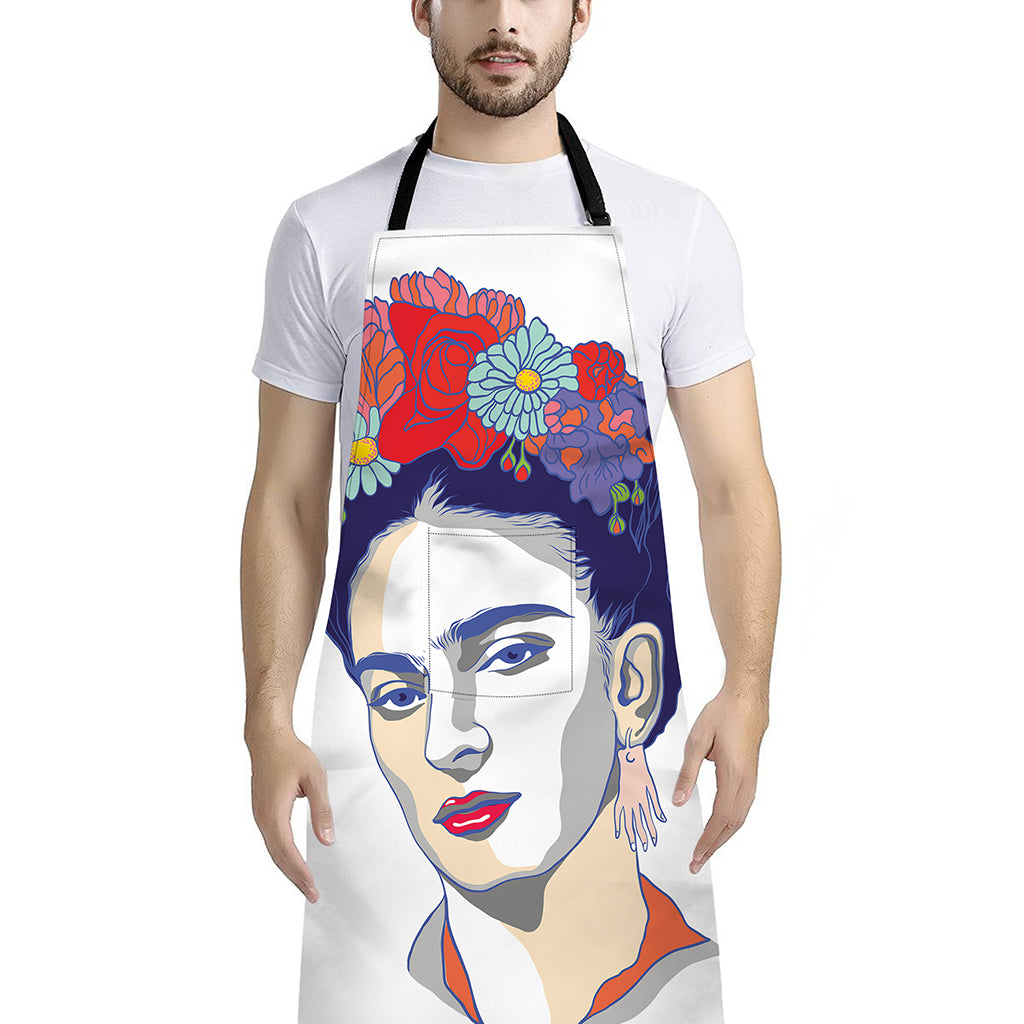 Magdalena Carmen Frida Kahlo Print Bib Apron With Pocket