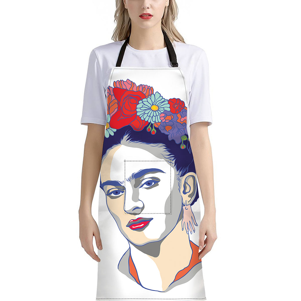 Magdalena Carmen Frida Kahlo Print Bib Apron With Pocket