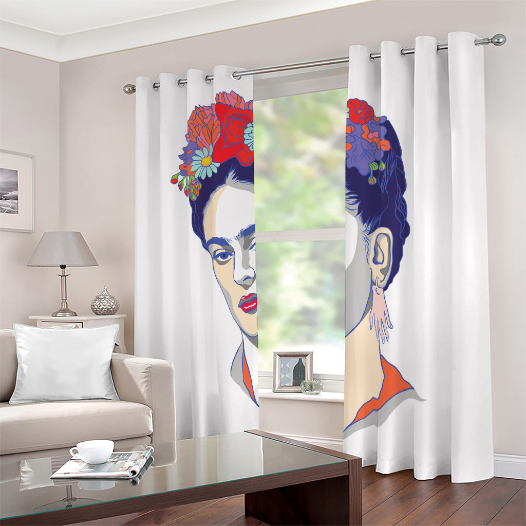 Magdalena Carmen Frida Kahlo Print Blackout Grommet Curtains