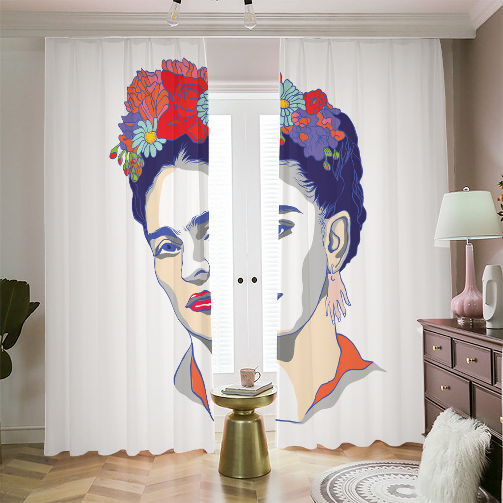 Magdalena Carmen Frida Kahlo Print Blackout Pencil Pleat Curtains