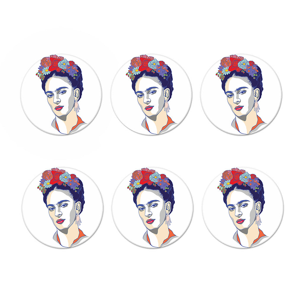 Magdalena Carmen Frida Kahlo Print Coaster Set