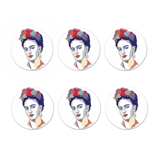 Magdalena Carmen Frida Kahlo Print Coaster Set