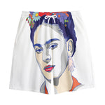 Magdalena Carmen Frida Kahlo Print Cotton Shorts